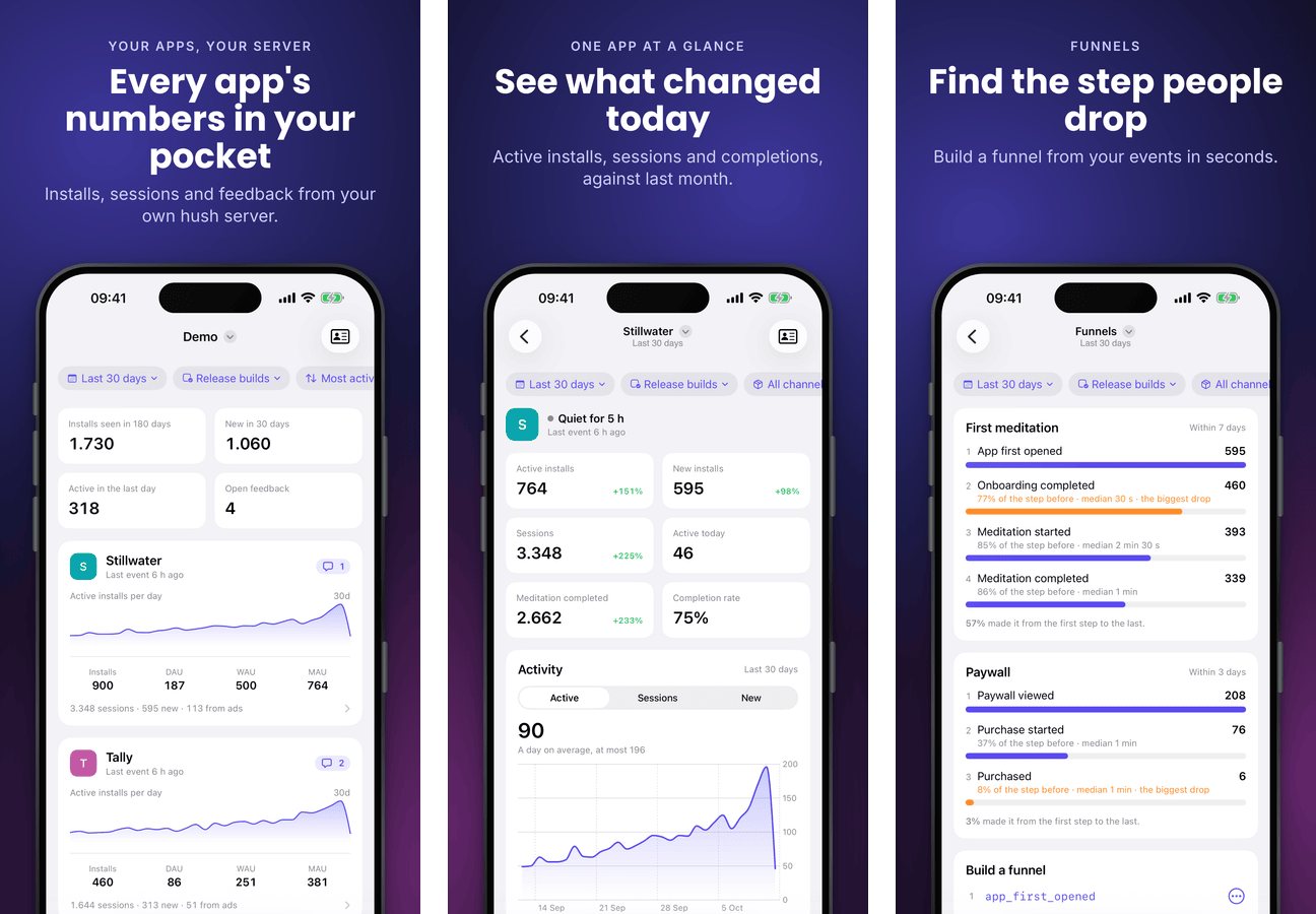 Aurora: near-black with soft glows in the app's colour